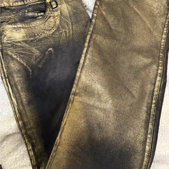 ✨ROBIN’s JEANS Gold and Black Men's - Picture 4 of 5